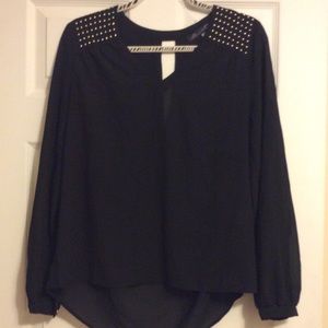 Gold studded chiffon blouse